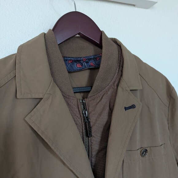 Ted Baker London Men's Chicago Layered Cotton Jacket in Tan 4/L - Picture 7 of 16